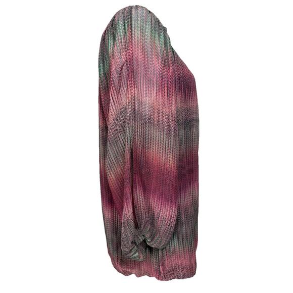 Rebecca Malone Women's Plus Sz 2X 3/4 Split Sleeves Multicolor Ombre' Stripes - Picture 4 of 16